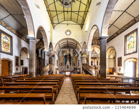 Interior of Sao Pedro church, Igreja de Sao Pedro in Faro, Portugal. 115464699
