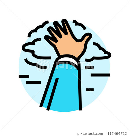 hand reaching sky progress color icon vector illustration hand reaching sky progress color icon vector illustration 115464712