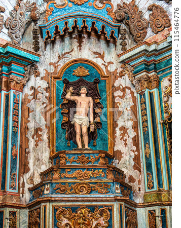 Interior of the Chapel of Saint Sebastian, Ermida de Sao Sebastiao at Tavira, Algarve, Portugal. Interior of the Chapel of Saint Sebastian, Ermida de Sao Sebastiao at Tavira, Algarve, Portugal. 115464776