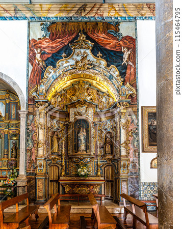 Interior of Sao Pedro church, Igreja de Sao Pedro in Faro, Portugal. 115464795