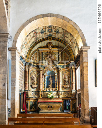 Interior of Sao Pedro church, Igreja de Sao Pedro in Faro, Portugal. 115464796