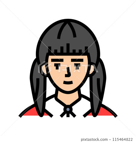 avatar japanese school girl color icon vector illustration 115464822