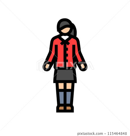 japanese school girl color icon vector illustration 115464848