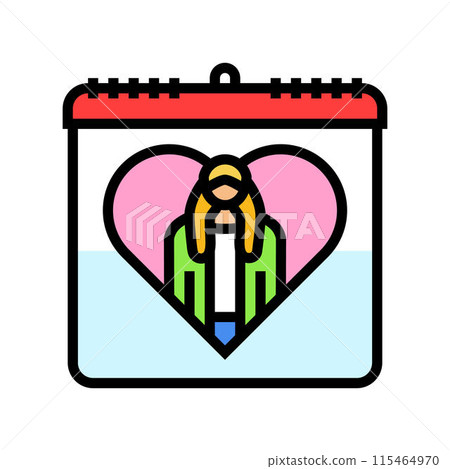 girl child international day color icon vector illustration 115464970