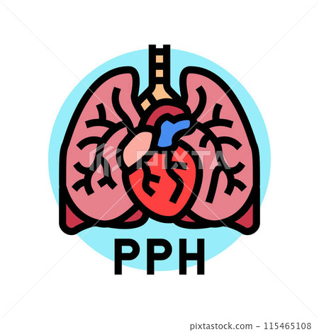 primary pulmonary hypertension color icon vector illustration primary pulmonary hypertension color icon vector illustration 115465108