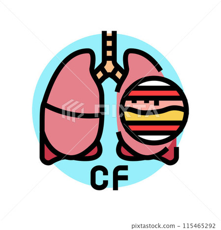 cystic fibrosis disease color icon vector illustration cystic fibrosis disease color icon vector illustration 115465292