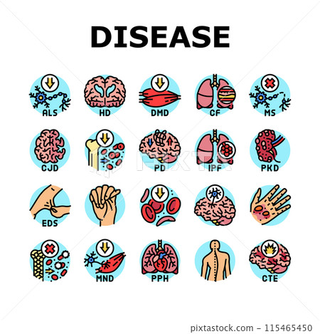 incurable disease doctor patient icons set vector 115465450