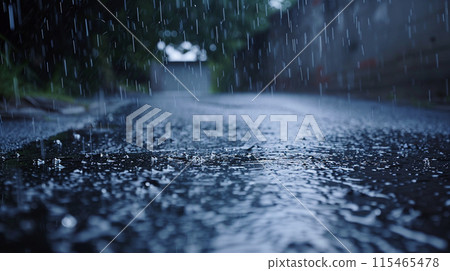 Road on a rainy day 115465478