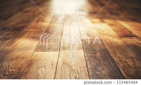 A space with wooden floors and light wood grain 115465484