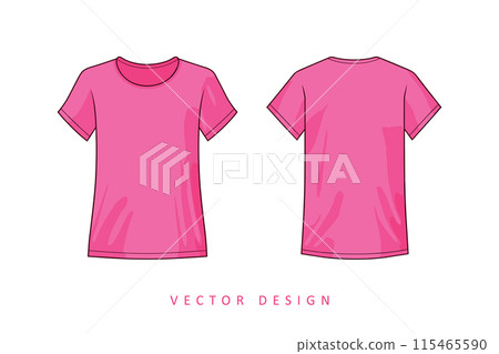 basic pink shirt vector design isolated illustration 115465590