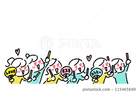 演唱會現場女粉絲興奮地拿著筆燈和粉絲 115465689