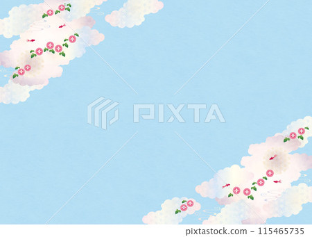Background material-Japanese pattern morning glory 2022-27 Tech Background material-Japanese pattern morning glory 2022-27 Tech 115465735
