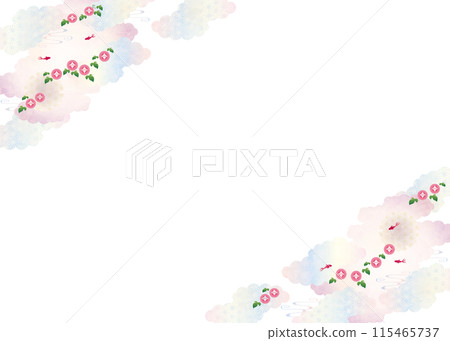 Background material-Japanese pattern morning glory 2022-28 Tech Background material-Japanese pattern morning glory 2022-28 Tech 115465737