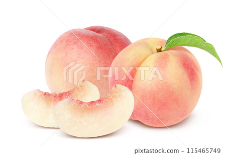 Peach illustration realistic white background 115465749