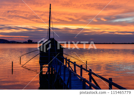Lake Togo at dusk 115465779
