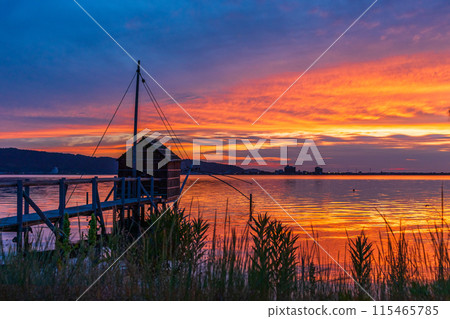 Lake Togo at dusk 115465785
