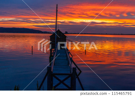 Lake Togo at dusk 115465791