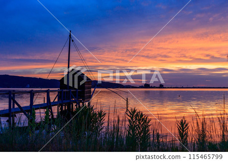 Lake Togo at dusk 115465799