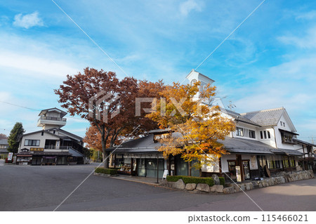 長野縣小布施町秋天的村莊景觀 115466021