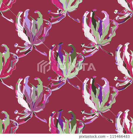 3d floral seamless pattern. 3d illustration. Luxury design for wallpaper, textile print.  115466483
