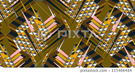 Geometric 3d shapes seamless pattern. Modern geometric texture design. Vector illustration.  115466484
