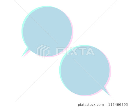插畫素材:色移圓形語音氣泡藍色/粉紅色 插畫素材:色移圓形語音氣泡藍色/粉紅色 115466593