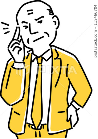 Middle-aged businessman posing and winking 115466704