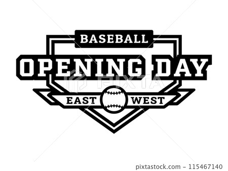 Opening day, baseball logo, emblem. Opening day, baseball logo, emblem. 115467140