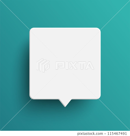 White square speech bubble on green background 115467491