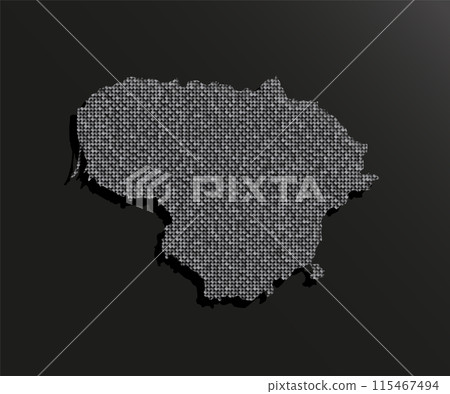 Map Lithuania from silver sequin, glitter, sparkle 115467494