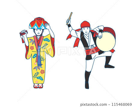 沖繩人和琉球的插圖 115468069