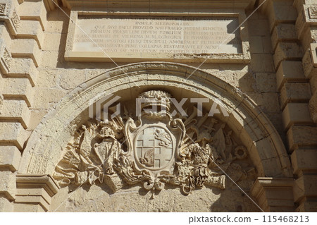 Coat of arms of the main gate of Mdina, Malta 115468213