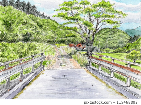 鄉村的一座橋和一棵樹 鄉村的一座橋和一棵樹 115468892