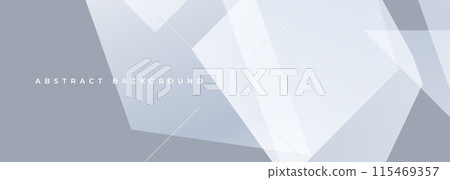 Gray and white presentation abstract background. Grey modern abstract wide banner with white geometric shapes. Gray and white presentation abstract background. Grey modern abstract wide banner with white geometric shapes. 115469357