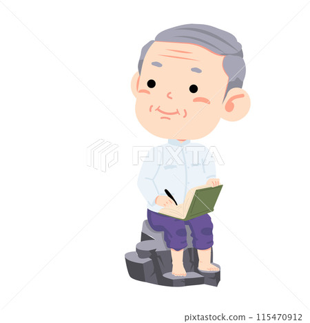 Old thai poet cartoon character 115470912