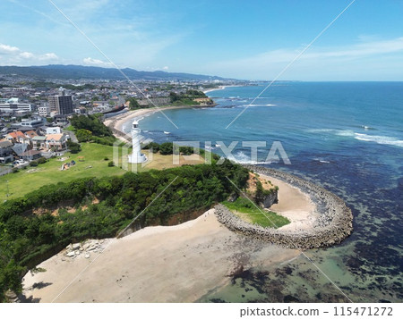 Hitachi Lighthouse, Hitachi, Ibaraki (drone aerial photography) 115471272