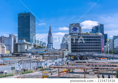 Tokyo cityscape in Japan. Redevelopment of the west exit of Shinjuku Station. Demolition of Odakyu Department Store progresses... = June 12, 2024 115471416