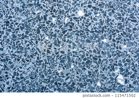 Top view of blue terrazzo floor pattern background. Top view of blue terrazzo floor pattern background. 115471502
