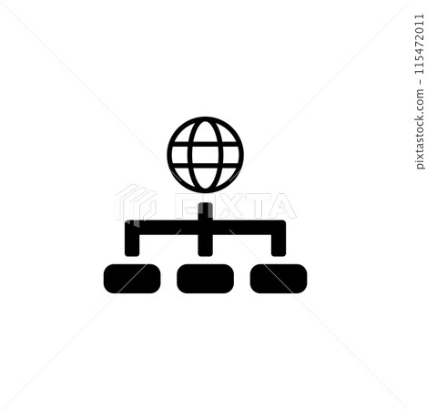 Modern, minimalist icon representing global network connectivity for web and mobile applications 115472011