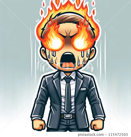 Burning office worker 115472503
