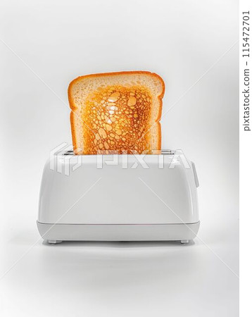 Toasted Bread in White Toaster. Generative ai Toasted Bread in White Toaster. Generative ai 115472701