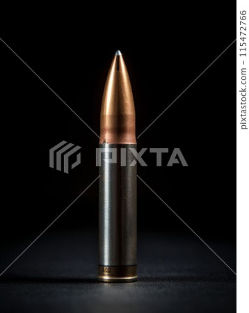 Precision and Power: Close-up of Rifle Bullets. Generative ai Precision and Power: Close-up of Rifle Bullets. Generative ai 115472766
