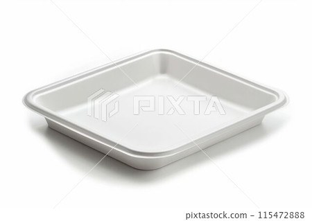 Plastic Blank Food Tray Isolated on White Background. Generative ai 115472888