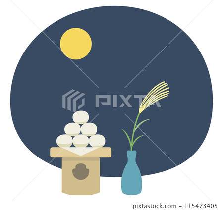 簡單的賞月插畫素材 115473405