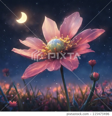 開花在夜空的一朵花 115473496