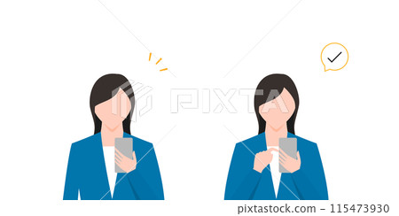 Set of business people holding smartphones 115473930