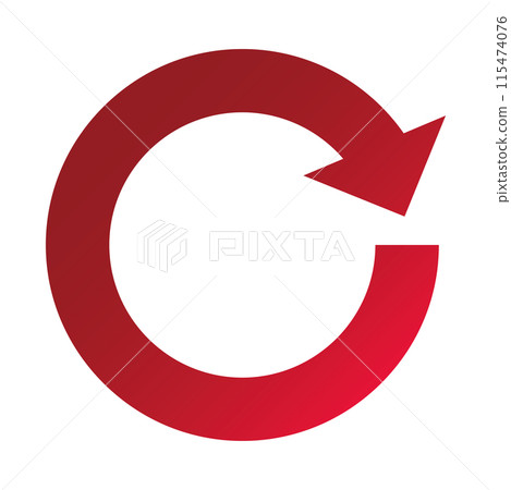 簡單箭頭圖示漸層紅粉色插畫素材 115474076