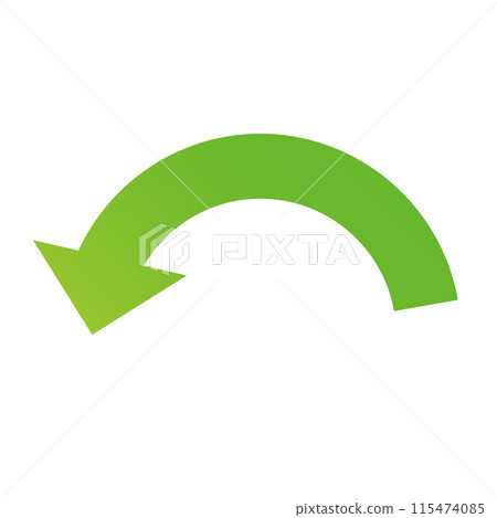 Simple arrow icon gradient green yellow green illustration material 115474085