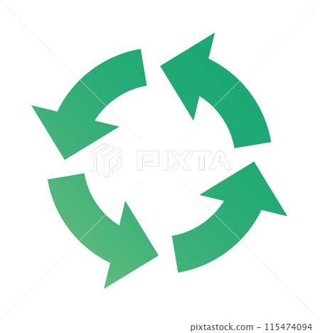 Simple arrow icon gradient green yellow green illustration material 115474094