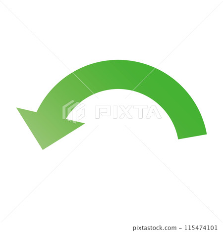Simple arrow icon gradient green yellow green illustration material 115474101
